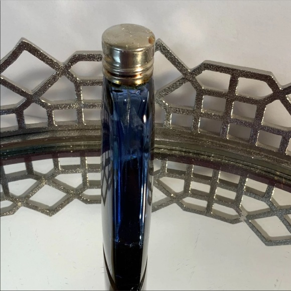 Vintage Evening in Paris Cologne Blue Glass Bour Jois Silver Top #N892 - Picture 2 of 6